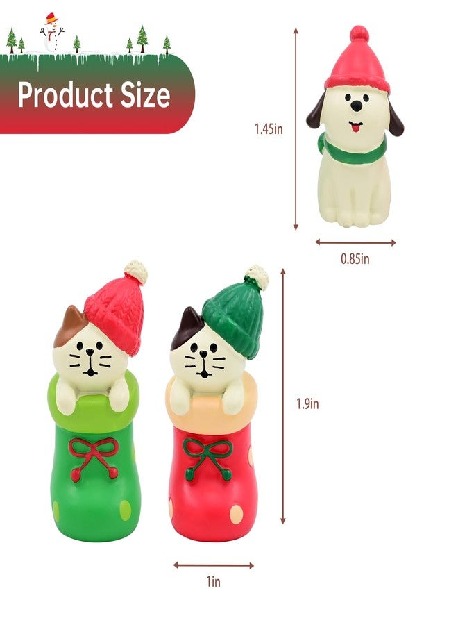 RAQWI Cute Mini Cat Hiding in The Sock and Little Dog Figurine for Office, Home Decoration Mini Figurine Perfect for Christmas - Image 2